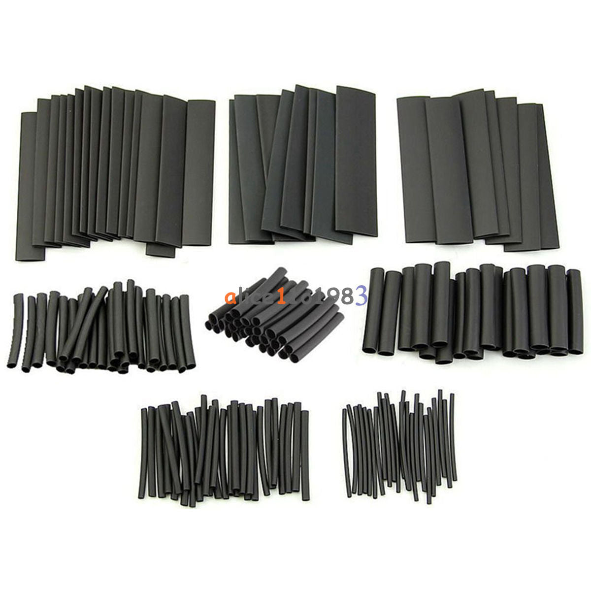 127Pcs Black Glue Weatherproof Heat Shrink Sleeving Tubing Tube Assortment Kit