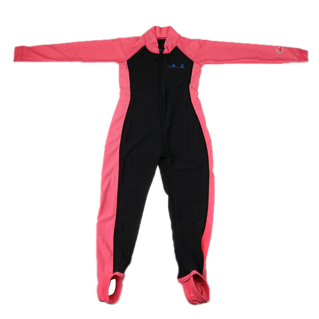 Kids Full Body Swimwear Long Sleeve Swimming Diving Wetsuit Girl S Pink