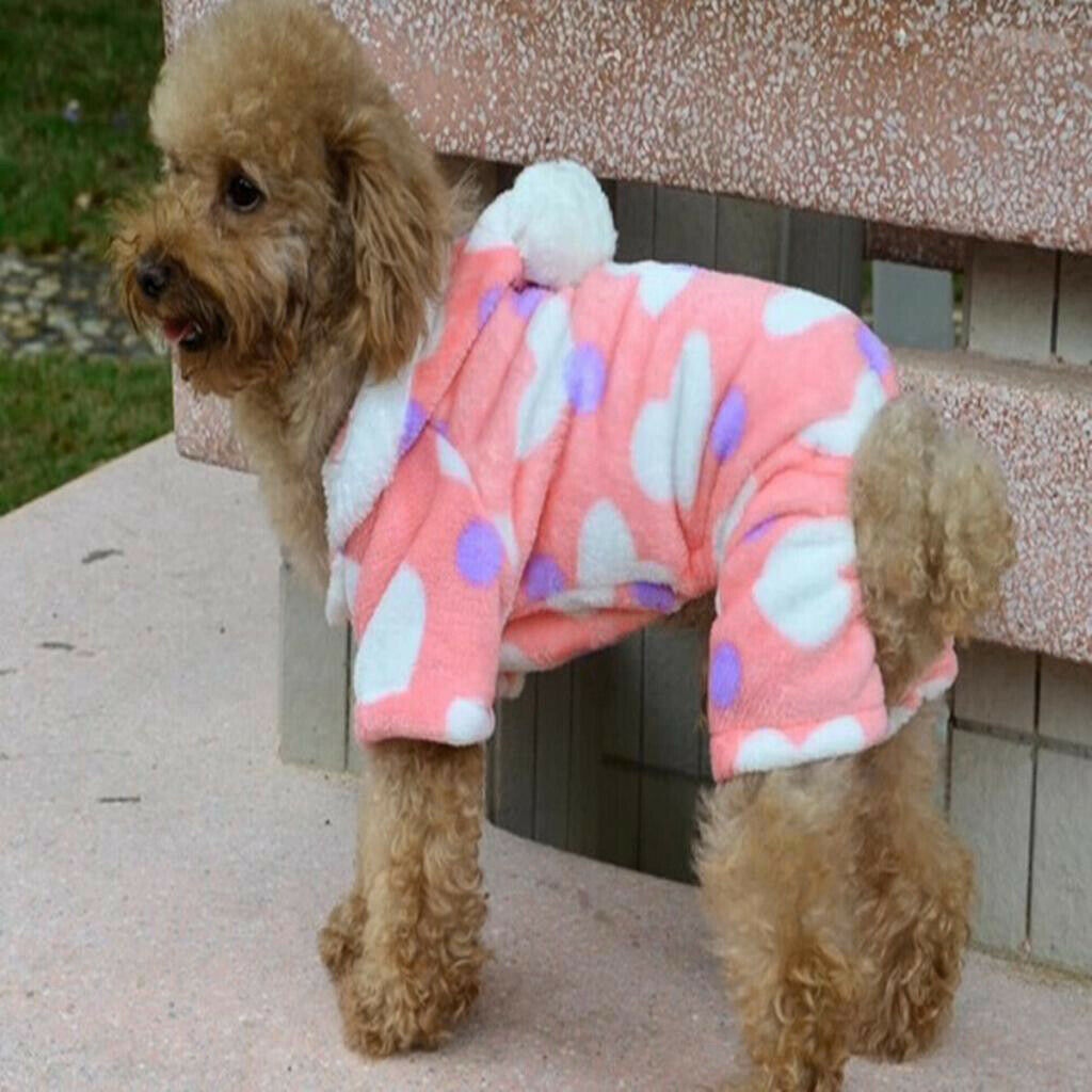 Super Warm Pet Dog Hoodie Puppy Sweater Sweatshirt Winter Clothes Pink - S