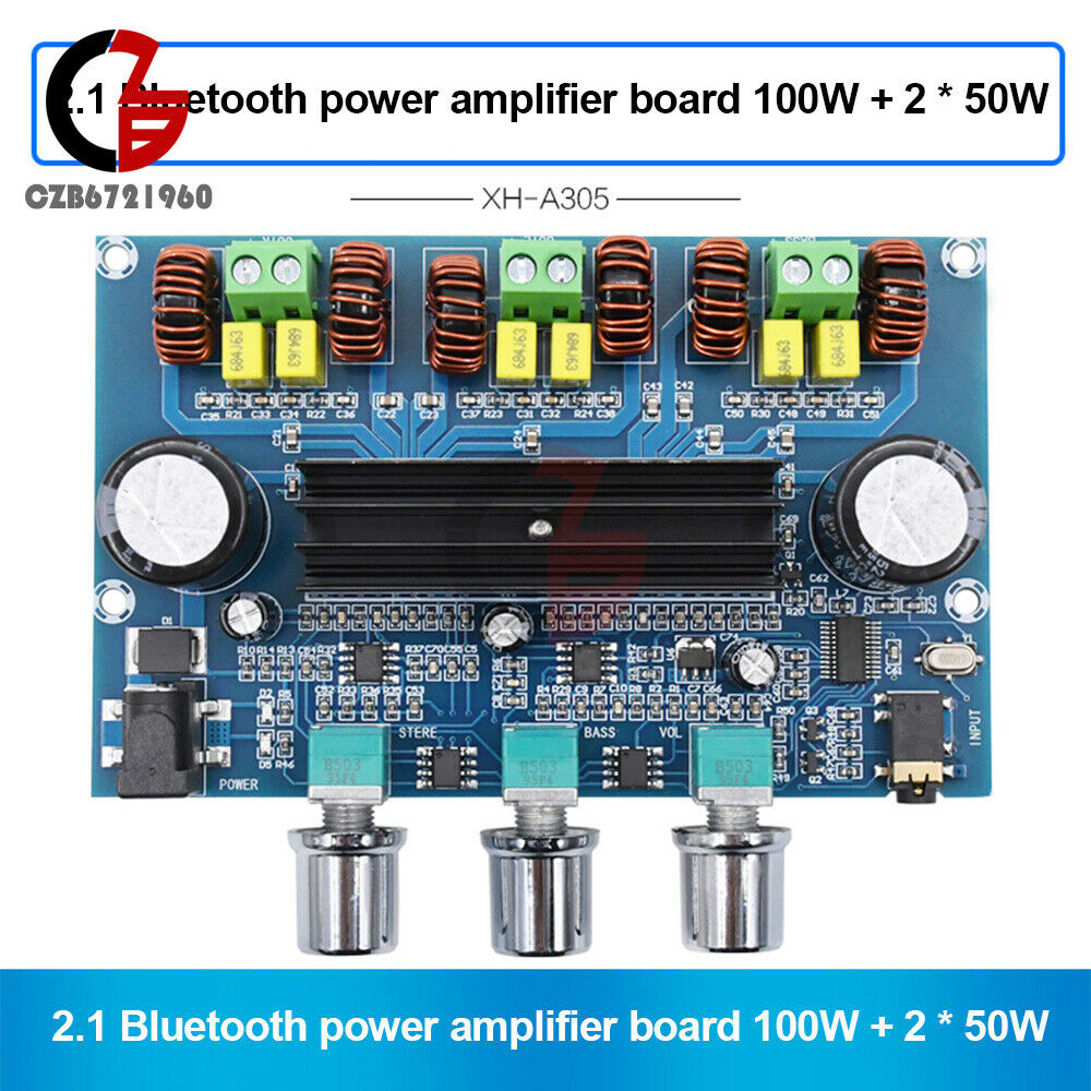 TPA3116D2 Bluetooth 5.0 Digital Power Amplifier Board 2.1 Channel 2*50W+100W New