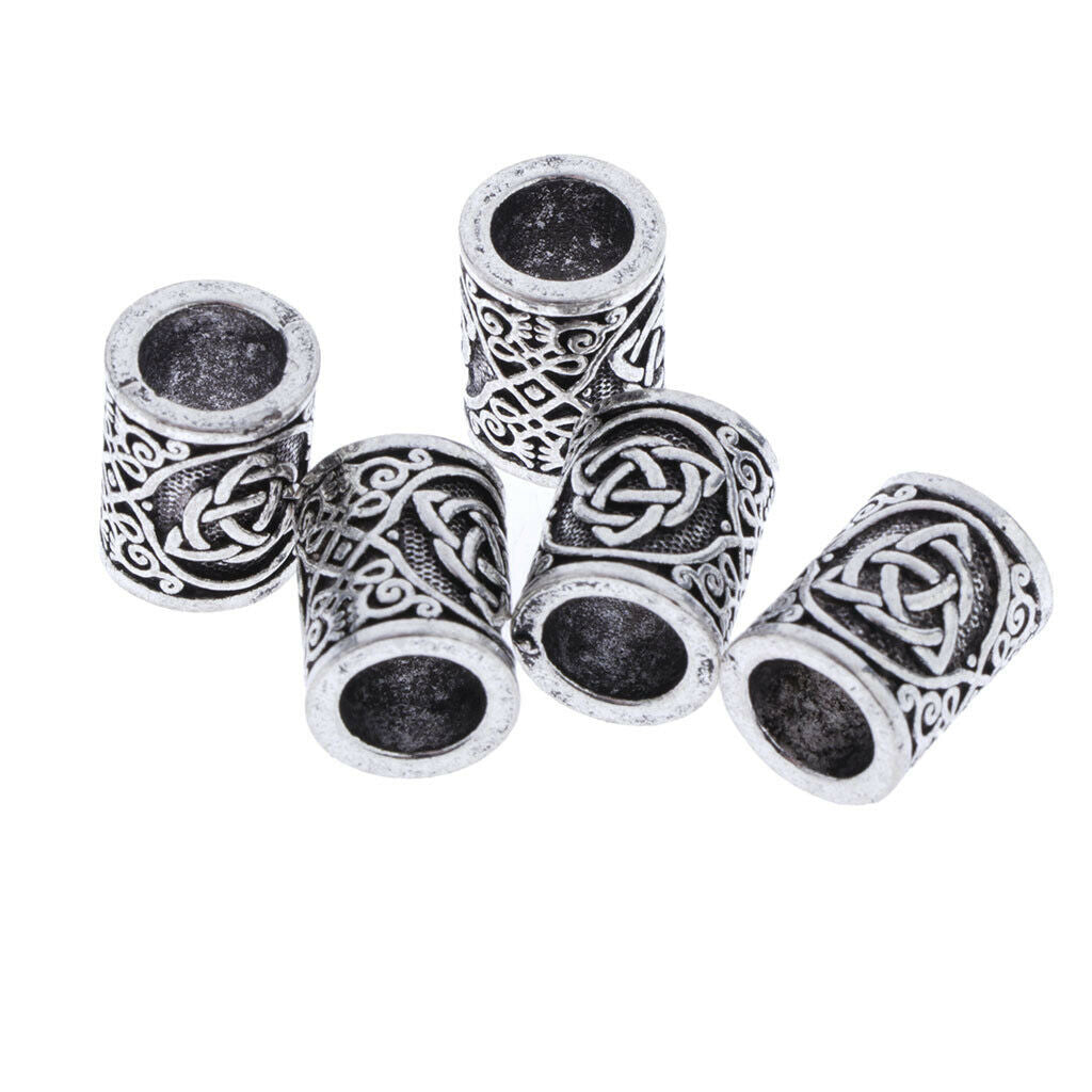 5Pc Viking Beard Beads Metal Hair Beads Celtic Knot Dreadlock Hair Accessory