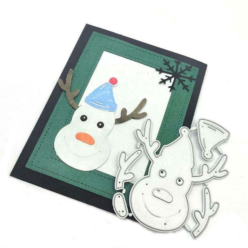 Christmas Elk Antlers Snowman Carbon Steel Cutting Dies DIY Scrapbooking Photo