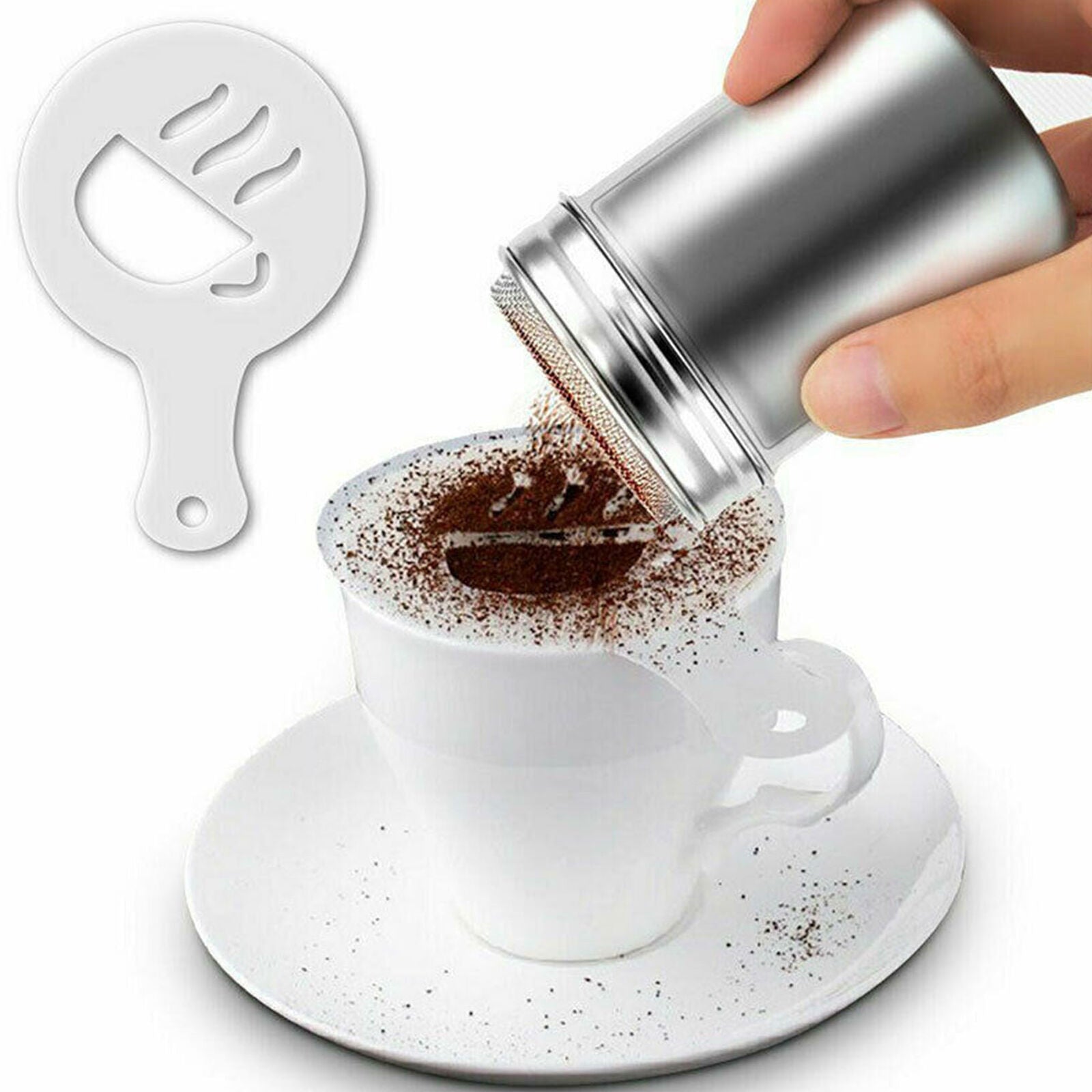 Stainless Steel Chocolate Shaker Powder Sprinkler Flour Coffee Cocoa Sifter