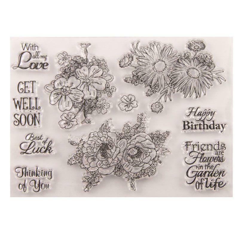 Flowers Silicone Clear Seal Stamp DIY Scrapbooking Embossing Photo Album Paper