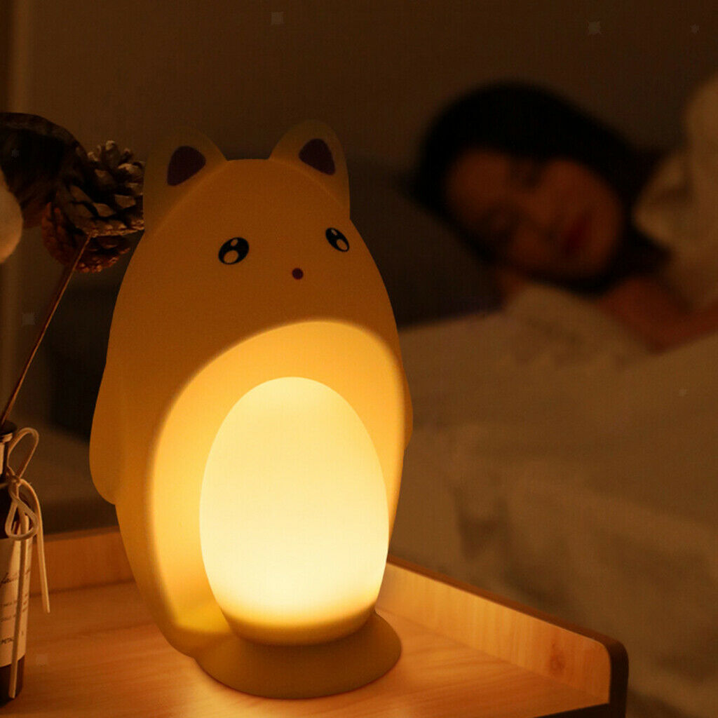 Cute Silicone LED Pet Night Light USB Bedside Lamp Children Indoor Decor Gifts