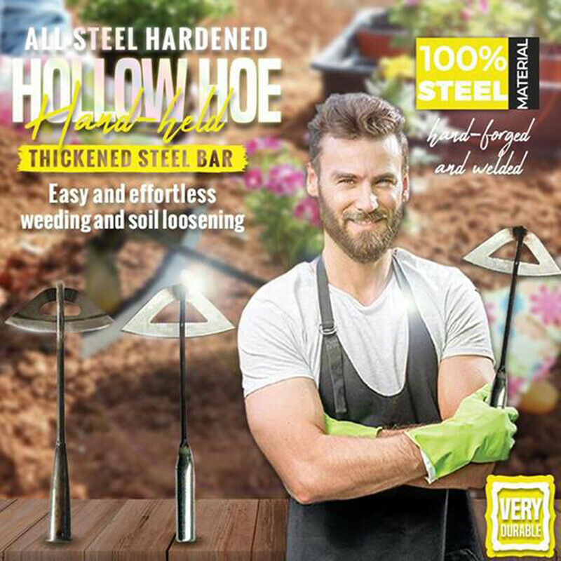 1PCS Gardening Hand-held Hollow Small Hoe for Weeding and Gardening All-stee KX