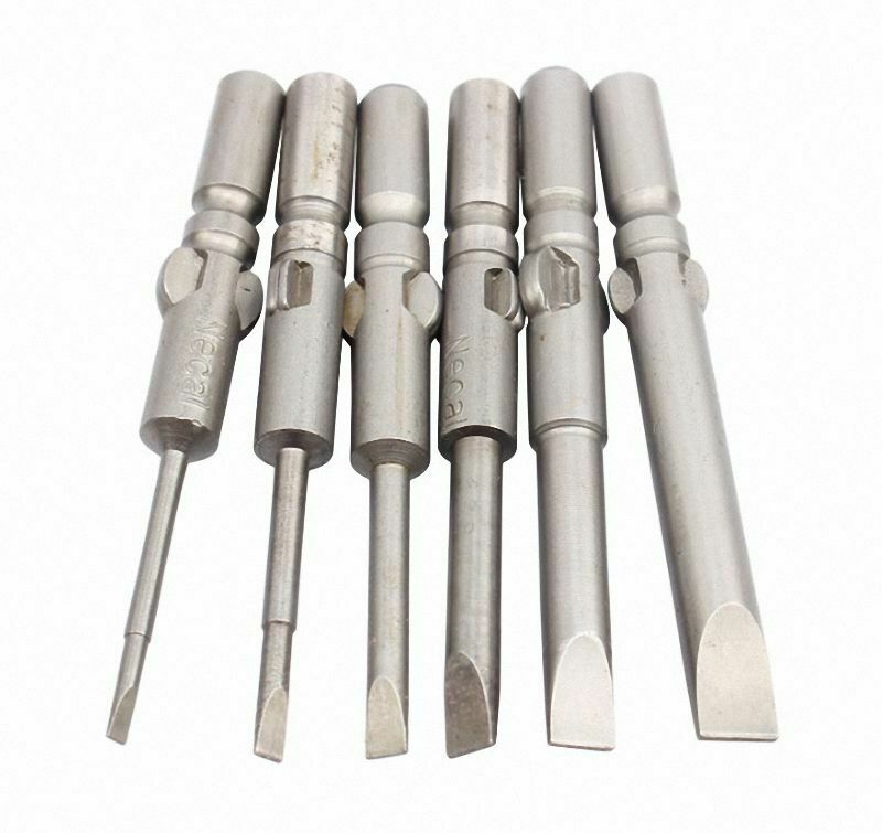 6pcs FLATHEAD / SLOTTED SCREWDRIVER SET HEAD TOOL Ø2-6MM - 6MM SHANK DIA [M1]