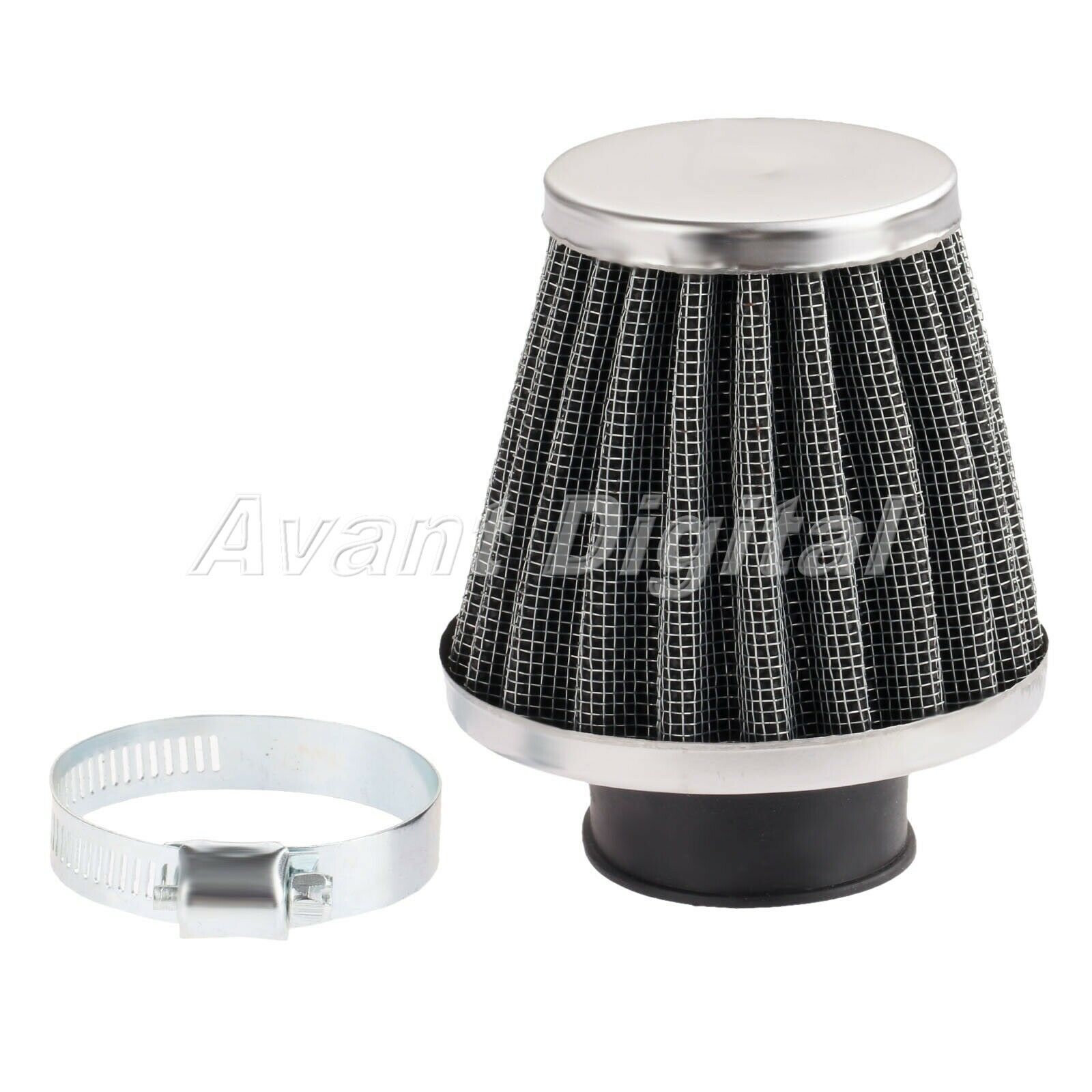 Motorcycle Motorbike 35mm Double Layer Steel Filter Gauze Clamp-on Air Filter