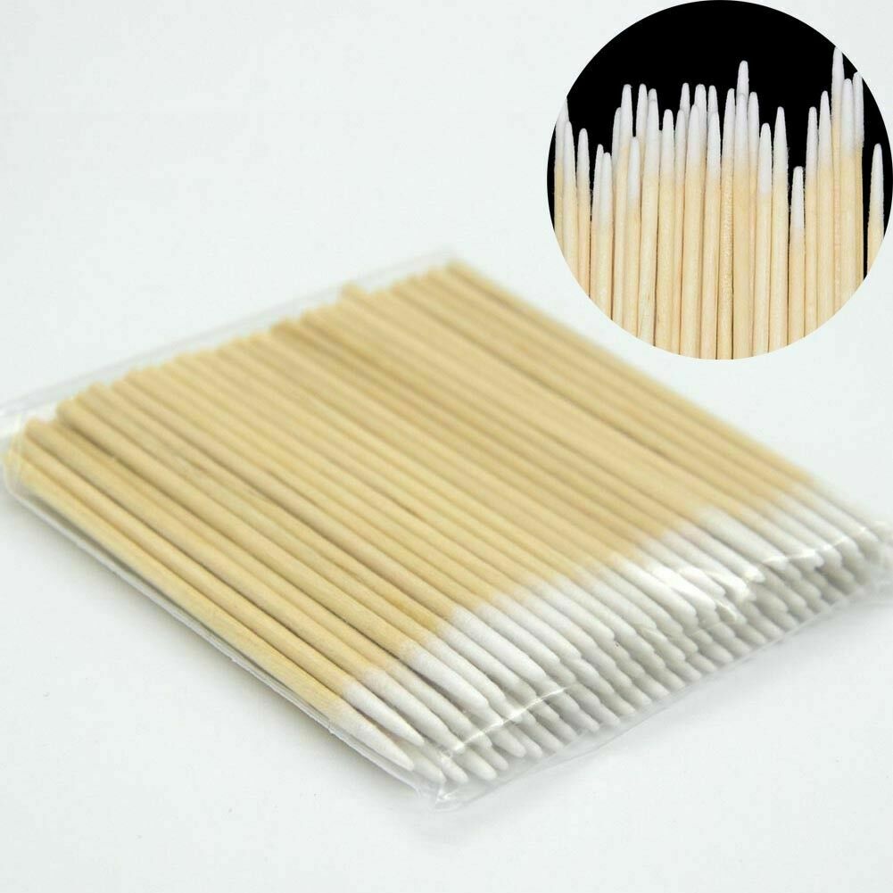 100PCS Cotton Swabs Pointed Swab Applicator Q-tips Wooden Sticks Applicator Lot