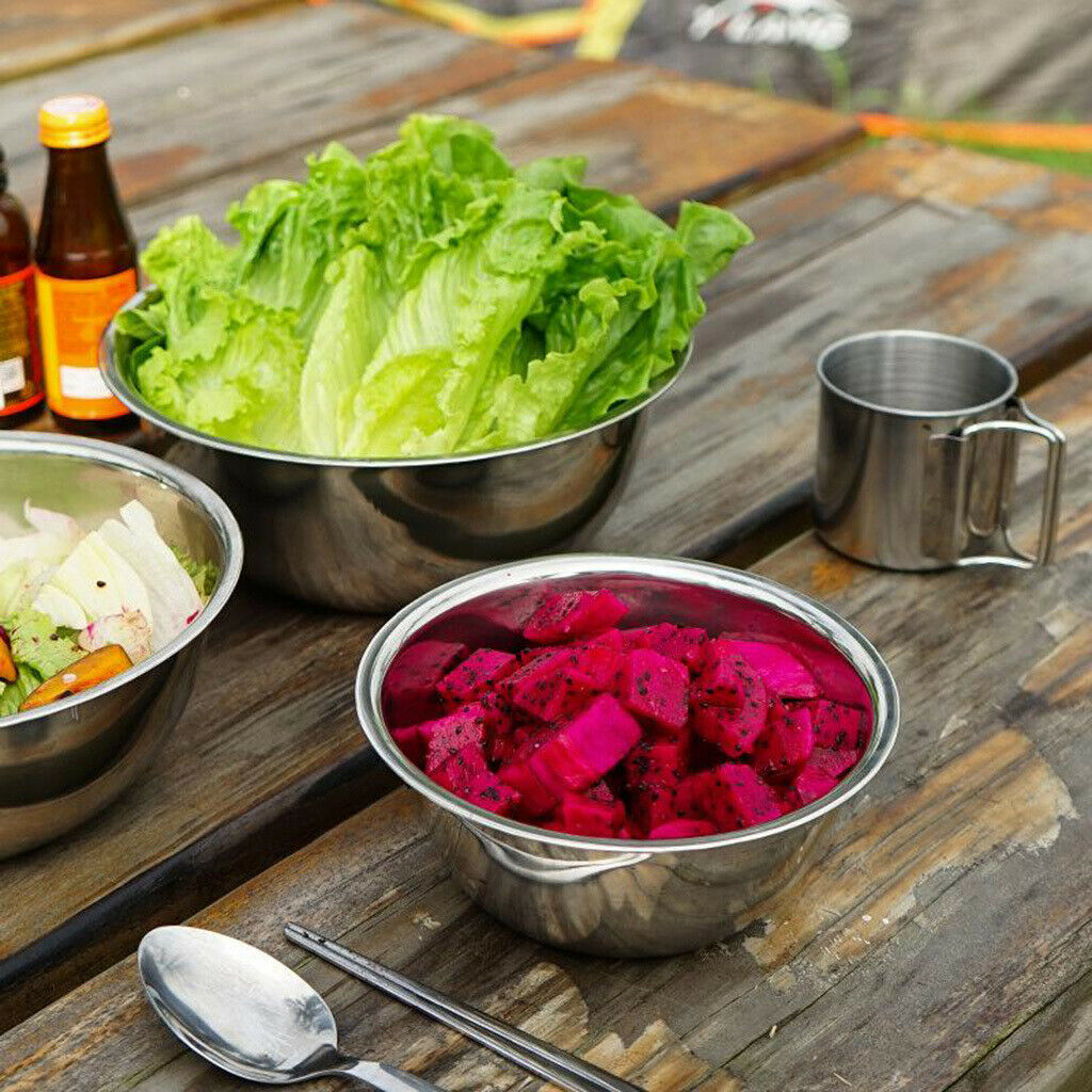 3Pcs Premium Stainless Steel Mixing Bowls Set, Home, Refrigerator, and Kitchen