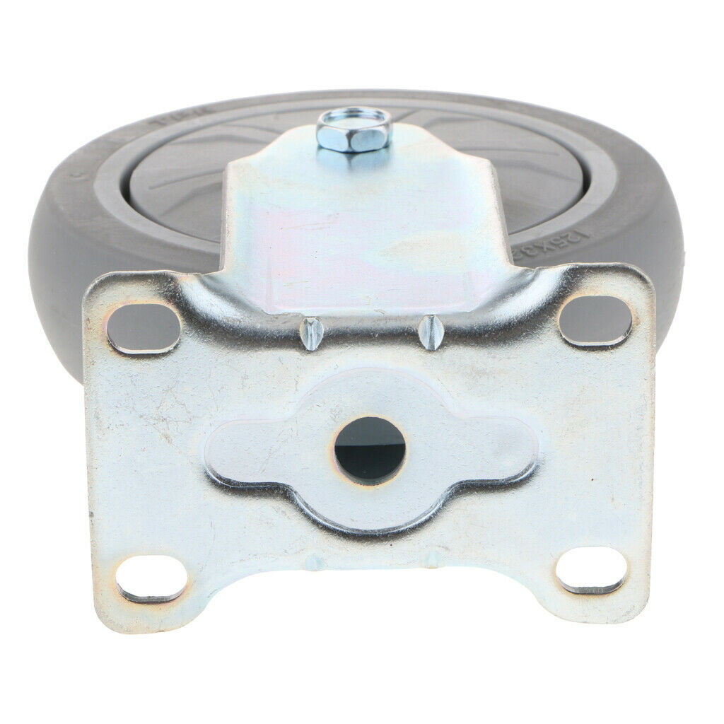 5 Inch / 125mm PTFE Heavy Duty Caster Wheel Top Plate Fixed Caster with 8.5mm