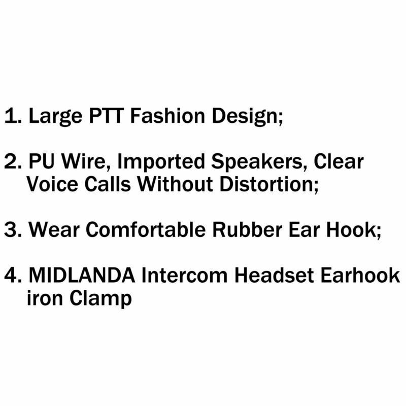 5xG-Shape Ear-Hook Earpiece Headset PTT MIC 2Pin For MIDLAND GXT400 450 Radio