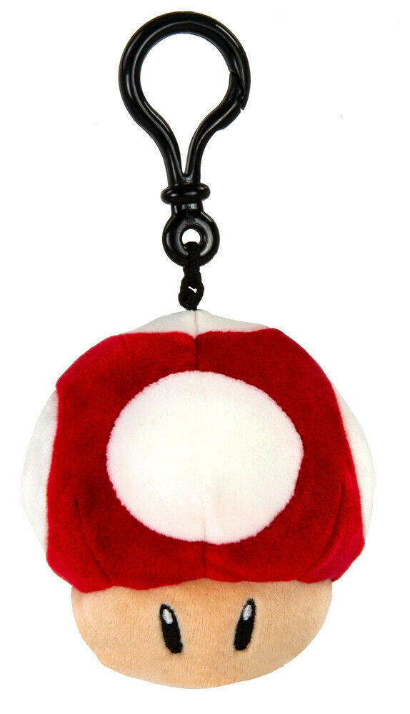 T12949 MOCCHI-MOCCHI Clip On Super Mushroom Keyring Soft Super Mario 95x100x82mm