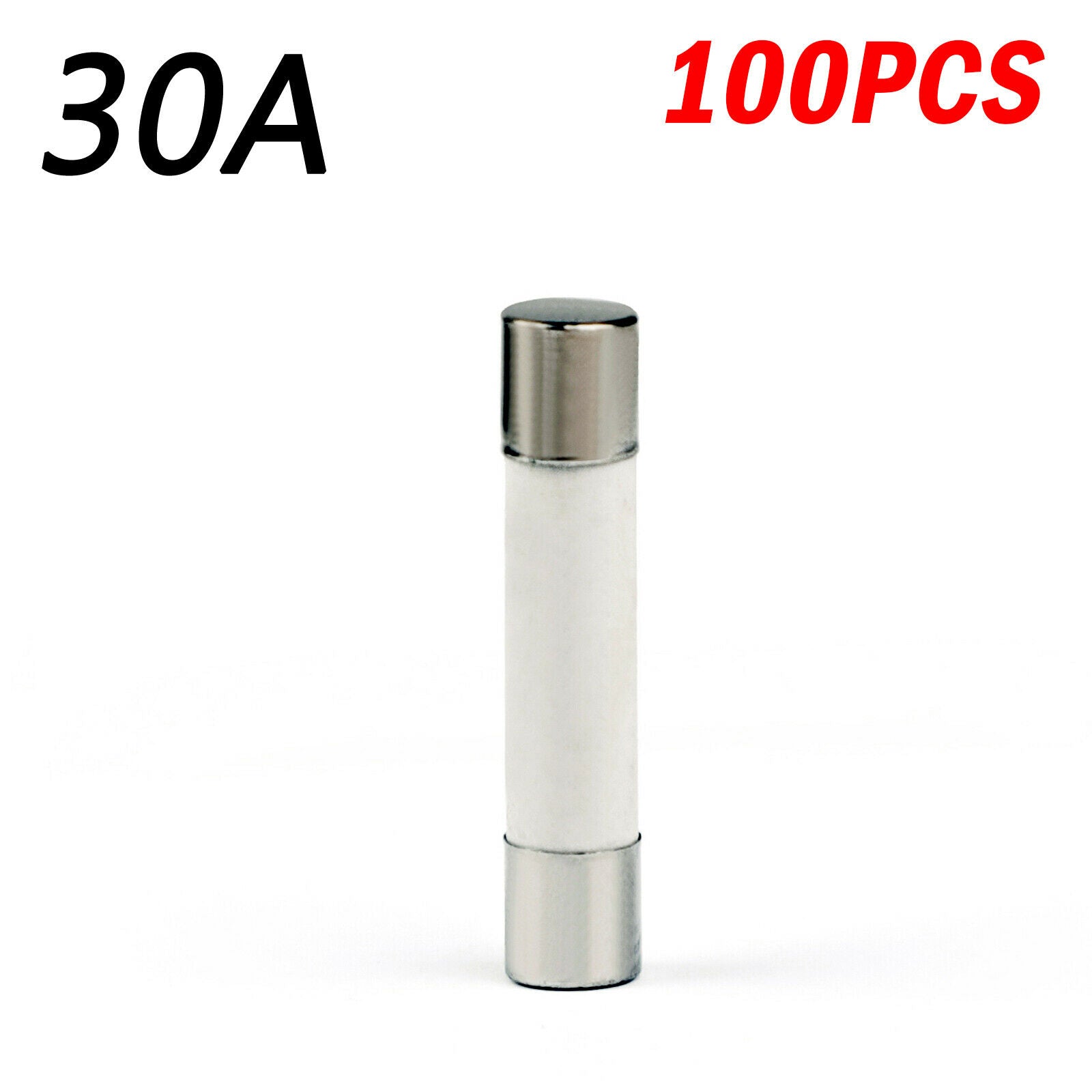 100Pcs 6x30mm 30Amp 30A 250V Ceramic Fuse Tube Fast Blow Fuse CN