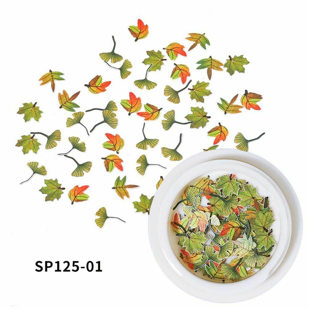 Glitter Flakes Autumn Nail Art Sequins Nail Paillettes Holographic Maple Leaves