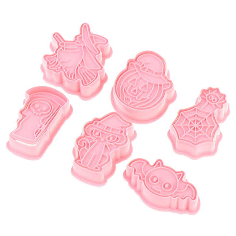 6PCS Halloween Cookie Plunger Cutters Cake Biscuit Sugarcraft Mold Baking ToBDA