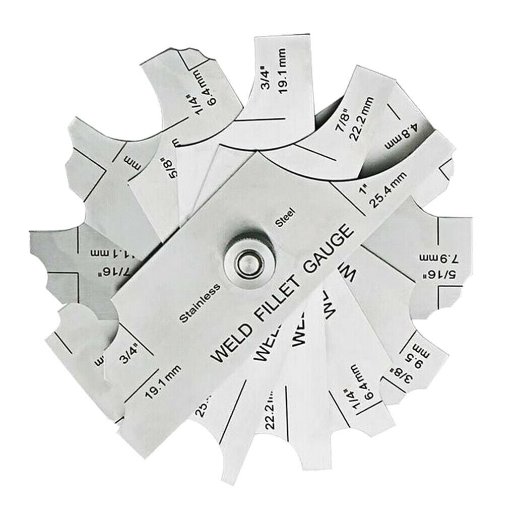 Stainless Steel Weld Fillet Gauge Measuring Ruler Welding Inspection Tool