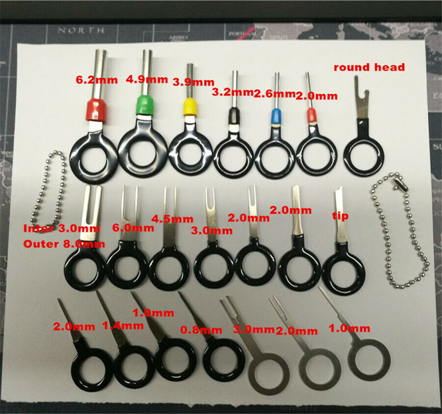 21 Pcs/Set Terminal Removal Electrical Wiring Crimp Connector Pin Extractor Kit