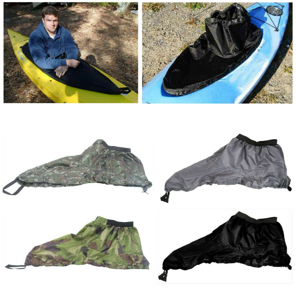 Deluxe Black Nylon Adjustable Waterproof Kayak Cockpit Cover Accessories