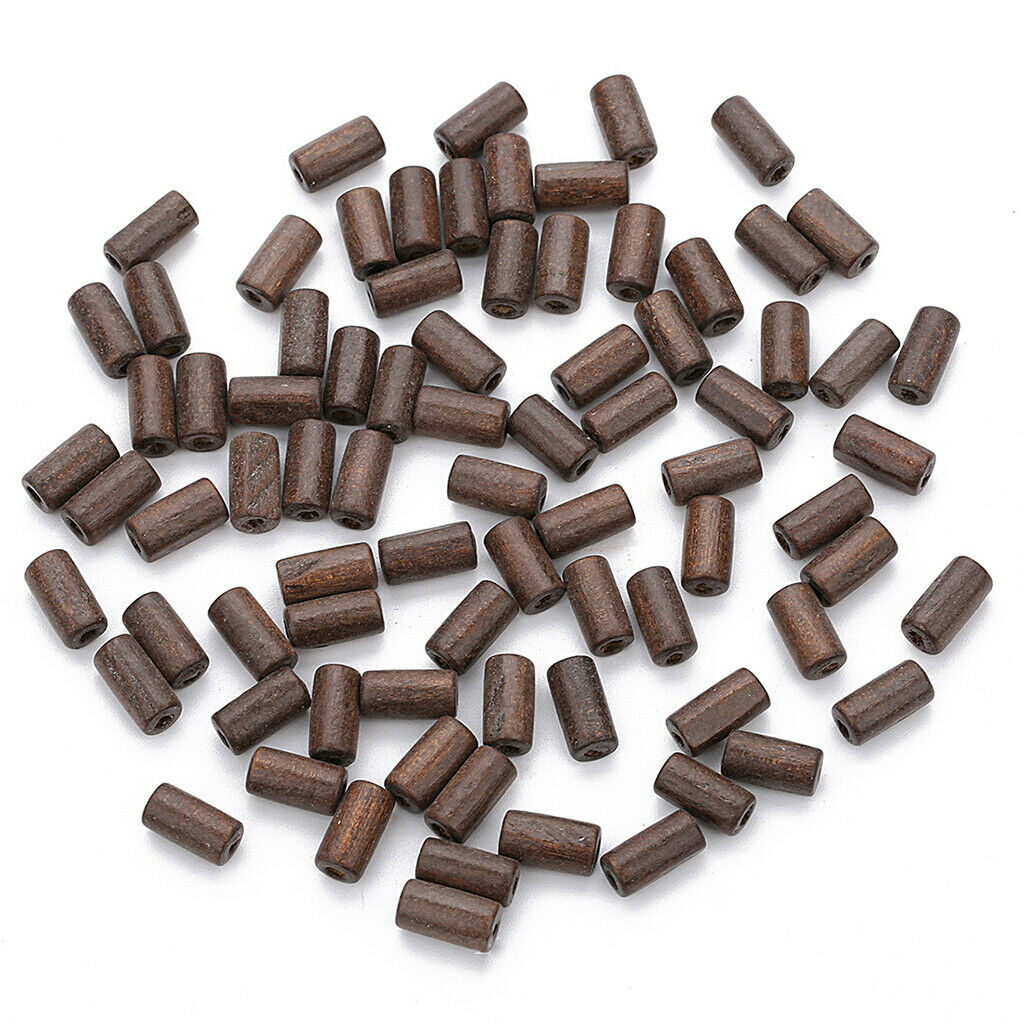 300pcs Wooden Beads Tube Beads Wooden Ornaments Home Decors Wooden Bangles