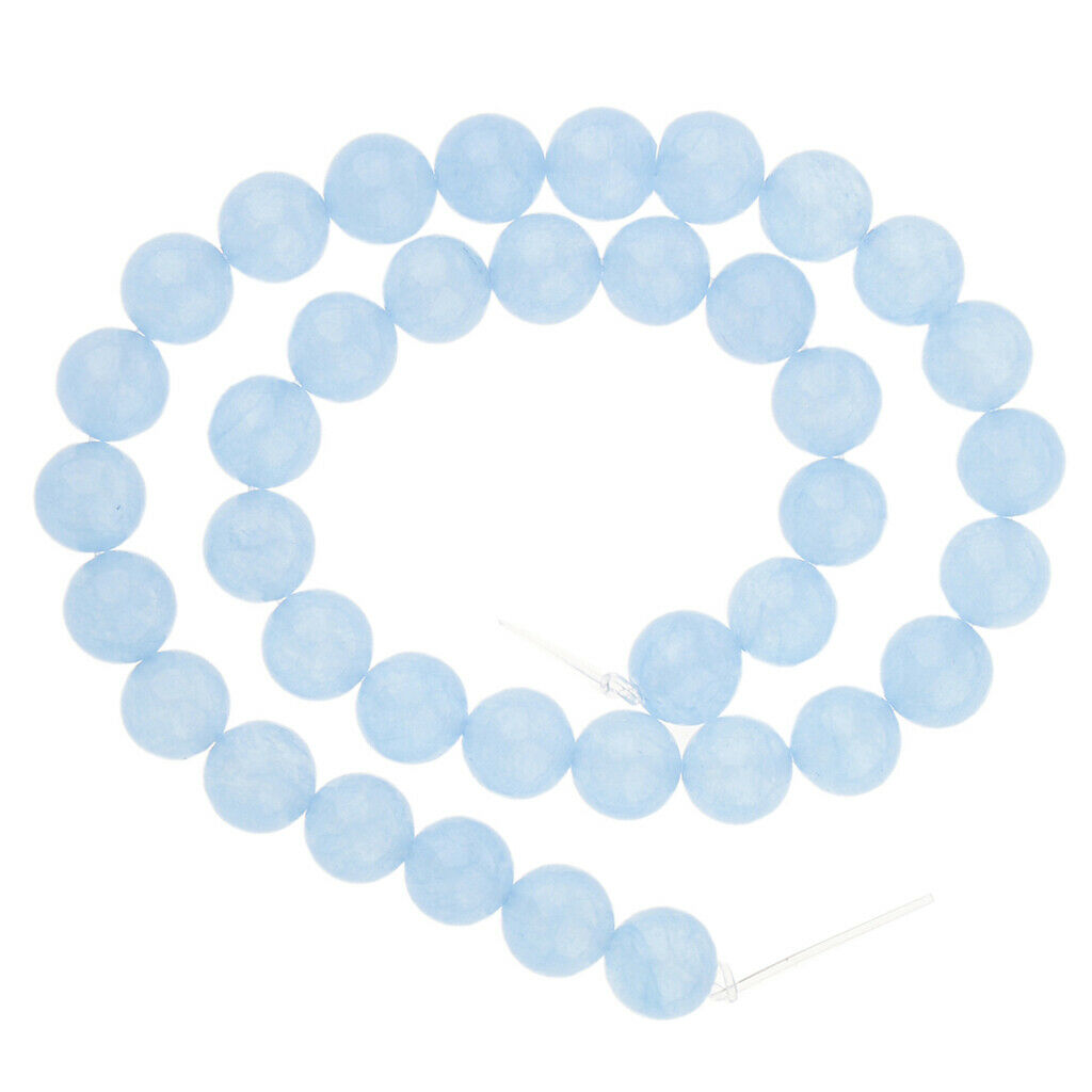 Blue Natural Stone Angelite Jade Round Shape Loose Beads Chalcedony 10mm