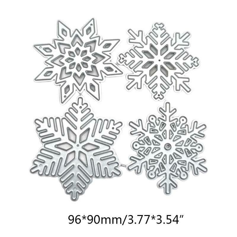 4pcs/Set Snowflakes Die Cuts Stencil Christmas Party Cards Making Supplies