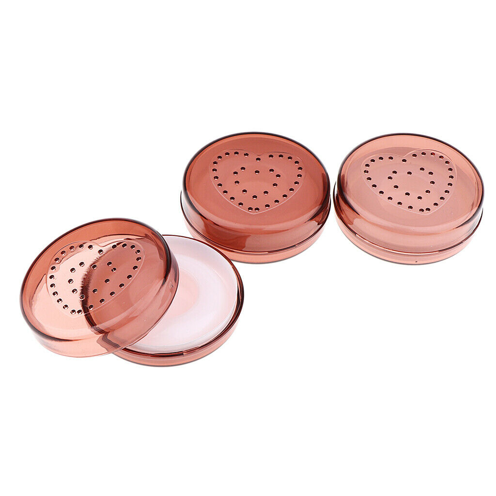 3Pcs Round False Eyelash Storage Case Box Eyelash Holder Container Red