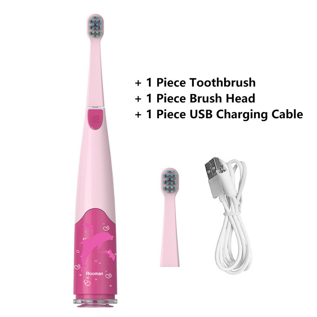 Electric Toothbrush Oscillating Kids Brush 3 Modes for Children Pink