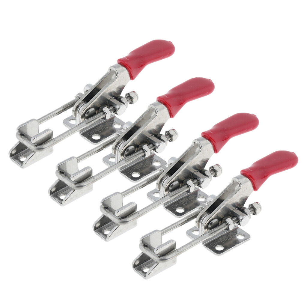 4 Sets Latch Toggle Clasp Quick Release Clamps Heavy Duty Metal Lock Hasp