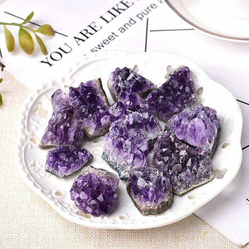 1PC Natural Amethyst Crystal Cluster Quartz Raw Crystals Healing Purple Ston SJ