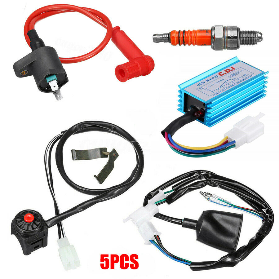 5 Pin Racing CDI Coil Harness Switch Kit For 50-150cc ATV Dirt Bike Motorcycle