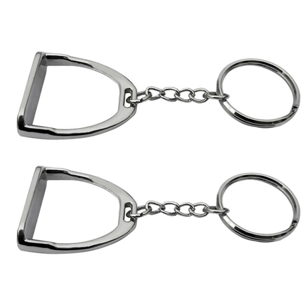 2pcs Horse Stirrup Keyring Keychain Hanging