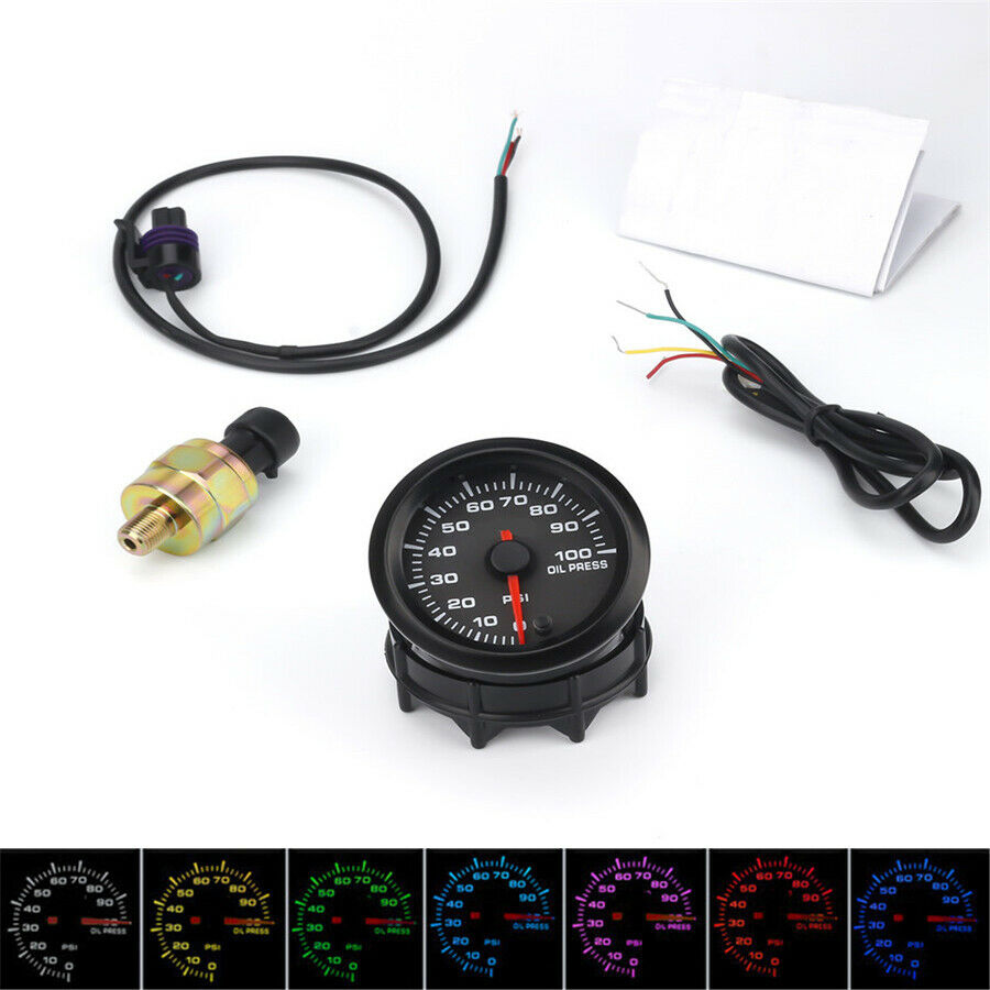 2 inch 52MM Universal 12V Automotive Oil Pressure Gauge LED Display ABS Material