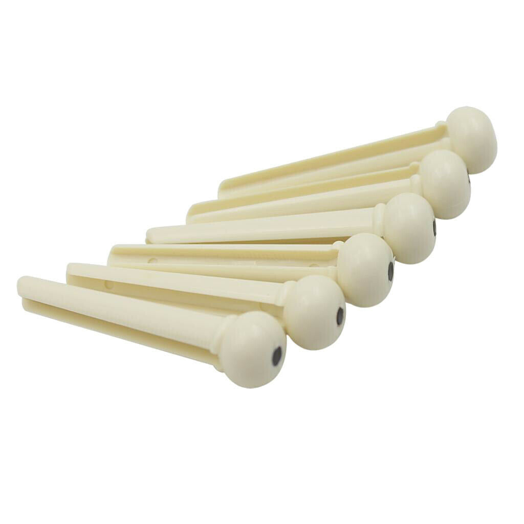 6 Pieces Wooden Guitar Replacement Bridge Pins 40 X  10 Mm