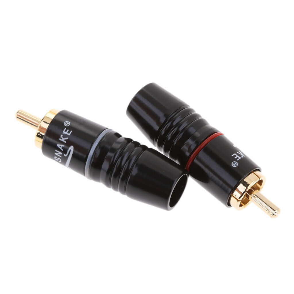 2x RCA Plug Audio Soldering Connector Adapter Copper AV RCA Plug