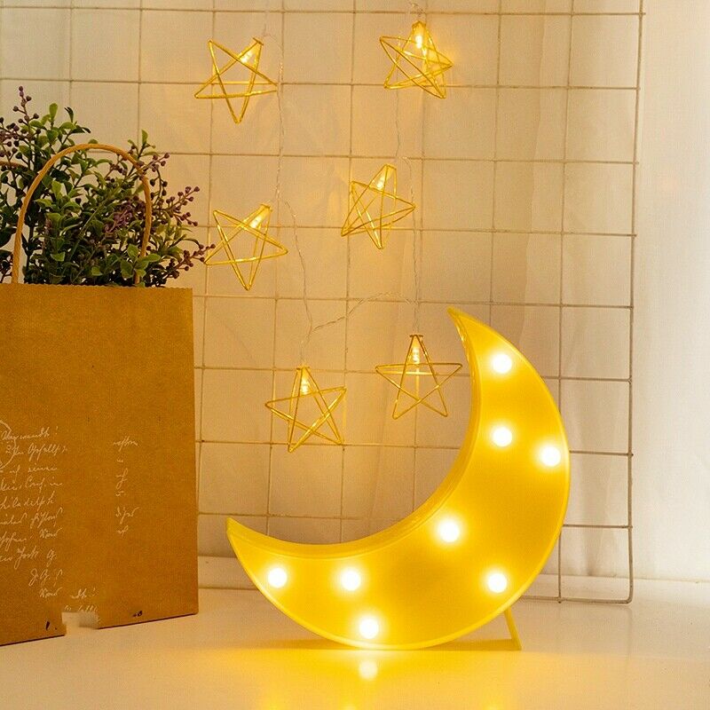 Creative Cloud Moon LED Night Light Kids Baby Bedroom Indoor Lighting DecoraO8R2