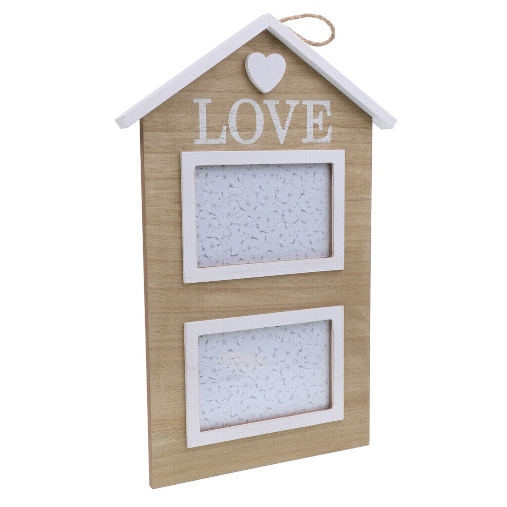 Country House Wood Family Photo Frame Wall Hanging Picture Holder Love