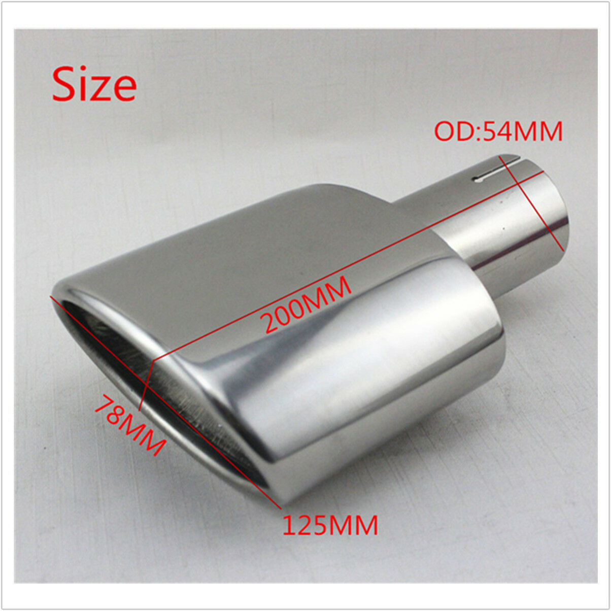 Car exhaust tip silencer Stainless Steel exhaust tail Inlet54mm Outlet78mm Brand