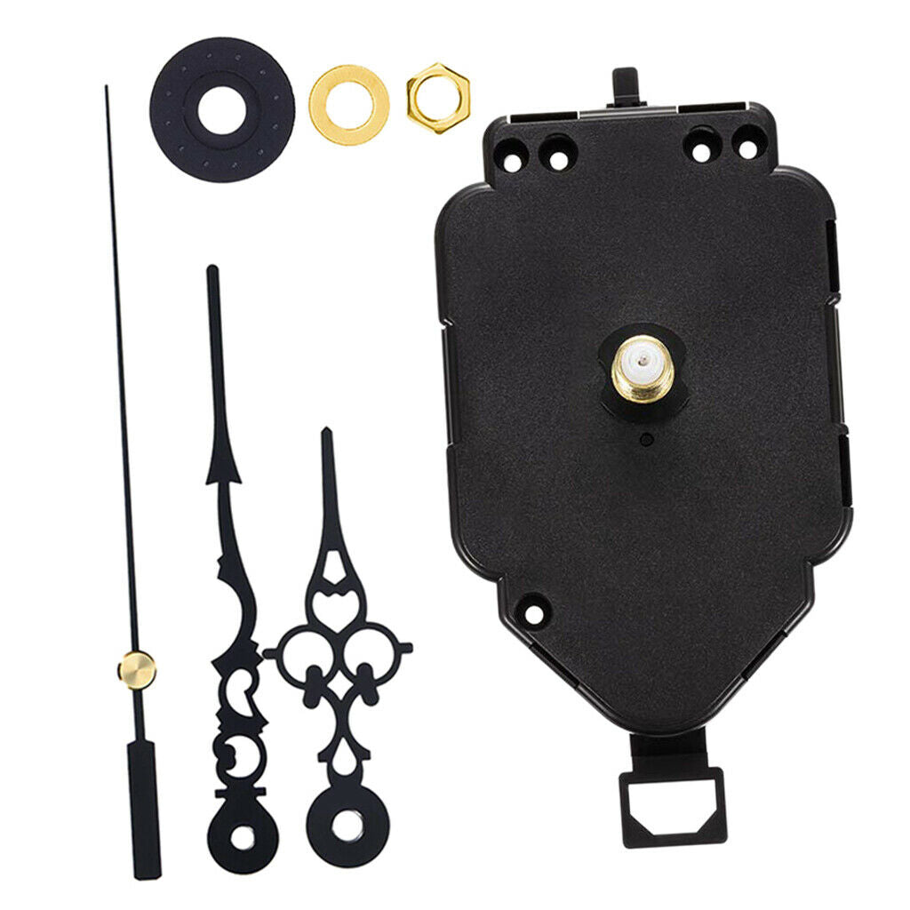 Quartz Clock Movement with Shaft Black Battery Powered Motor DIY Repair Set