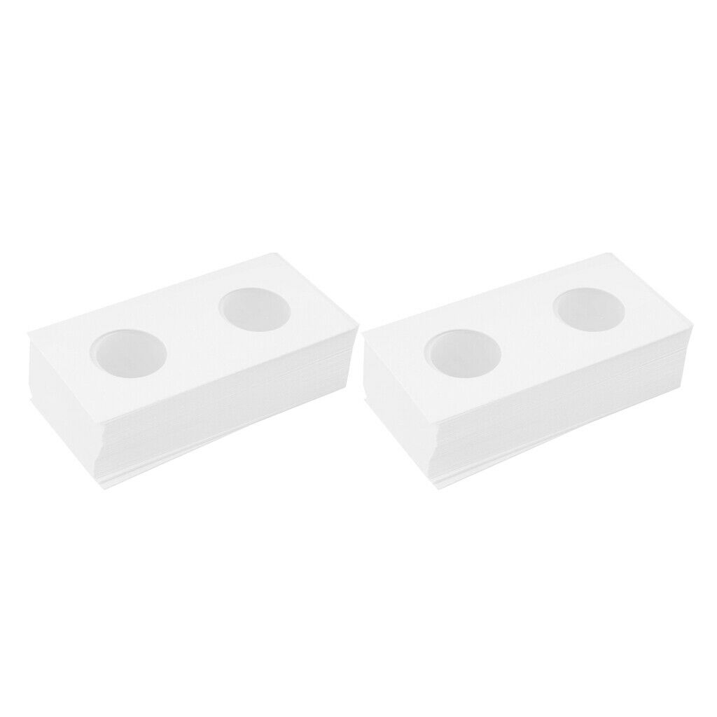 Set of 100 - Thick Coin Holder Card 2x2 Coin Flips for Collector (17.5mm)
