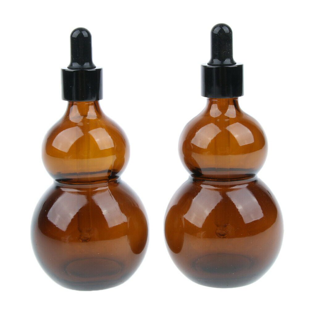 4 Pcs 50/100ml Empty Brown Glass Bottles with Dropper Pipette for Essential Oil