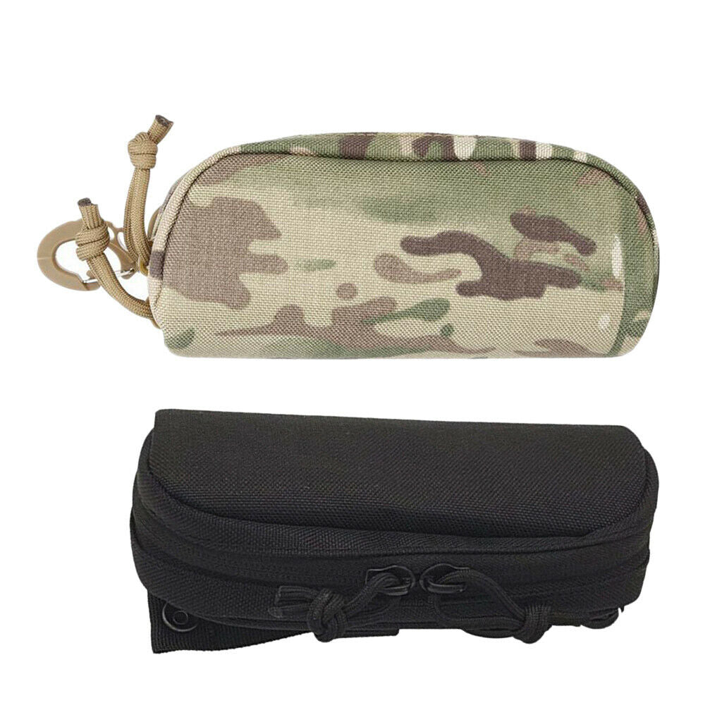 2 Pack Portable Sunglasses Box Storage Zipper Molle Goggle Glasses Bag Nylon