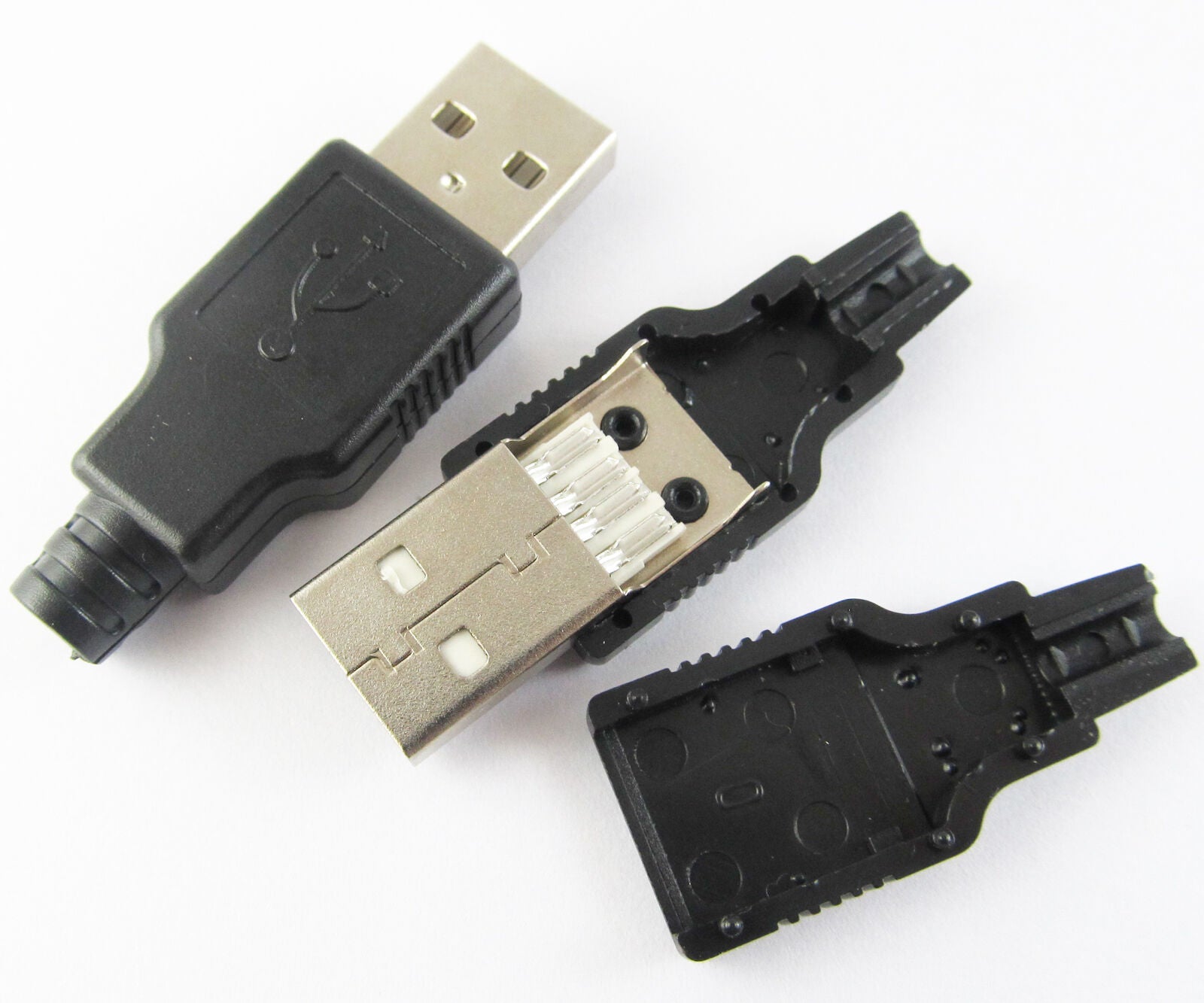 10sets A Type USB 2.0 USB 4Pin Male Plug Socket Connector with Plastic Cover