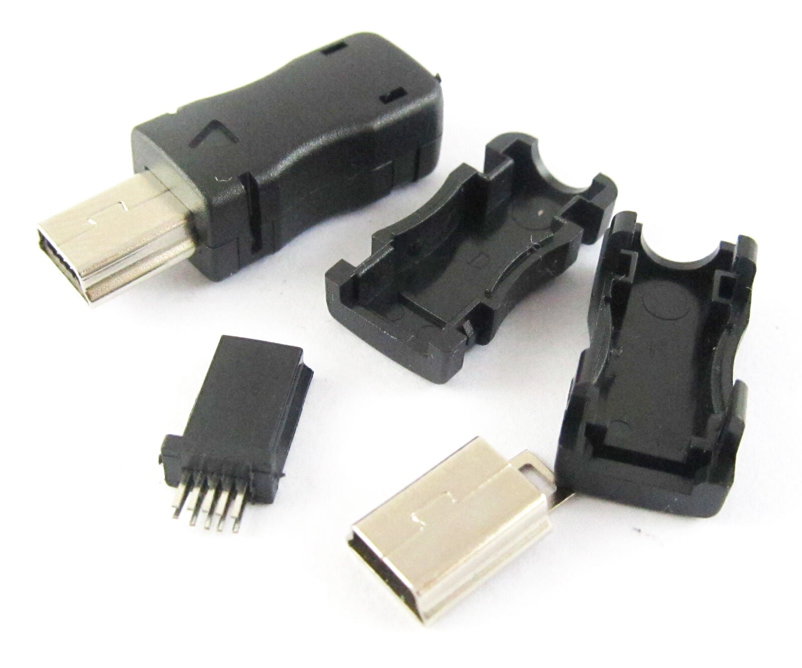1set 10Pin Mini USB Plug Male Socket Connector With Plastic Cover for DIY