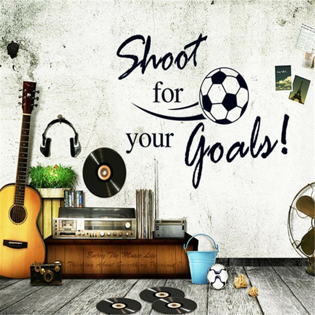 Shoot For Your Goals Soccer Wall Stickers Decals Chilren Room Decoration_AUA Re