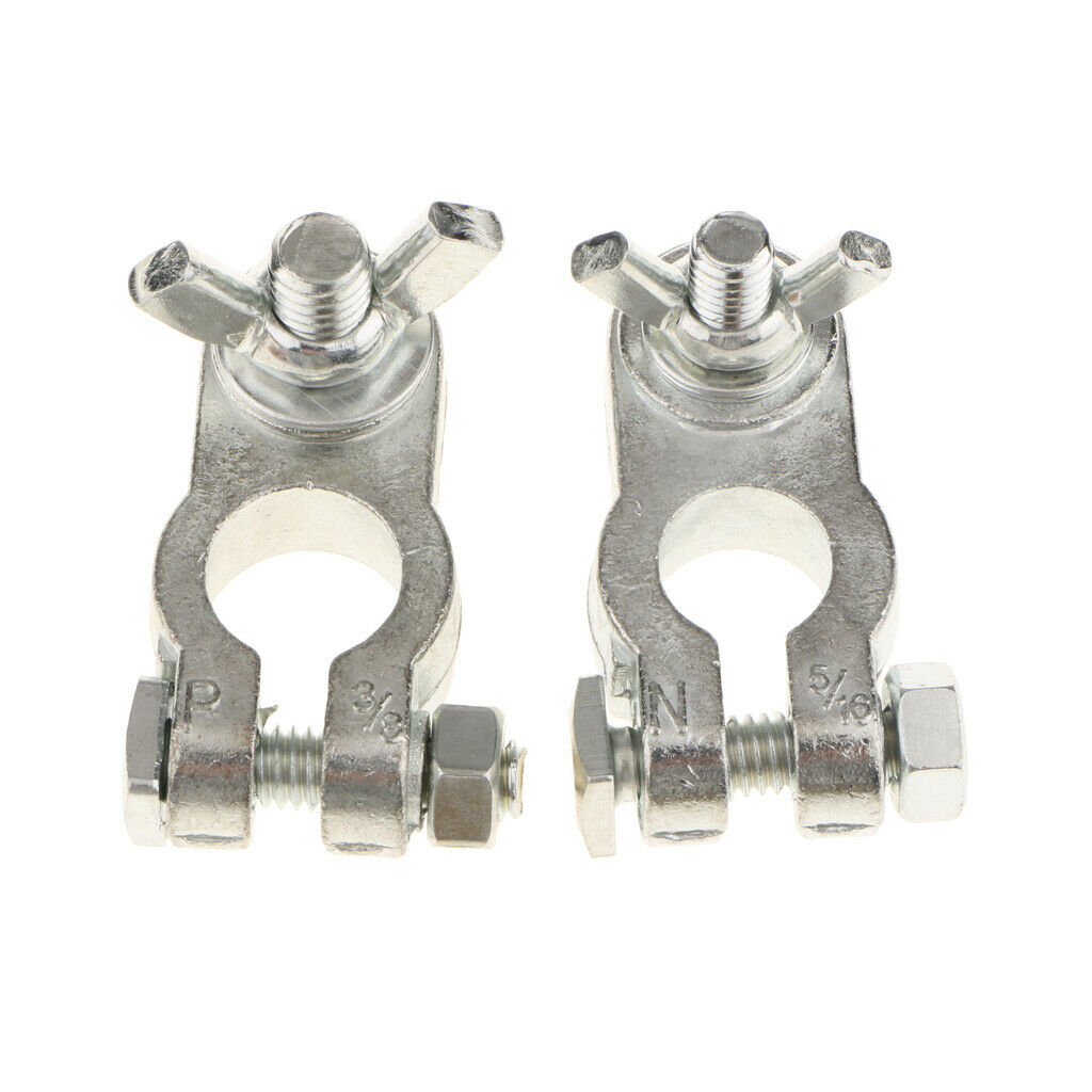 1 Pair Car Battery Terminals Positive & Negative Connectors Clamps