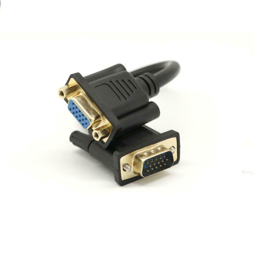 Set of 2 VGA Male to Female Connector Cable Extension Cord for Computer