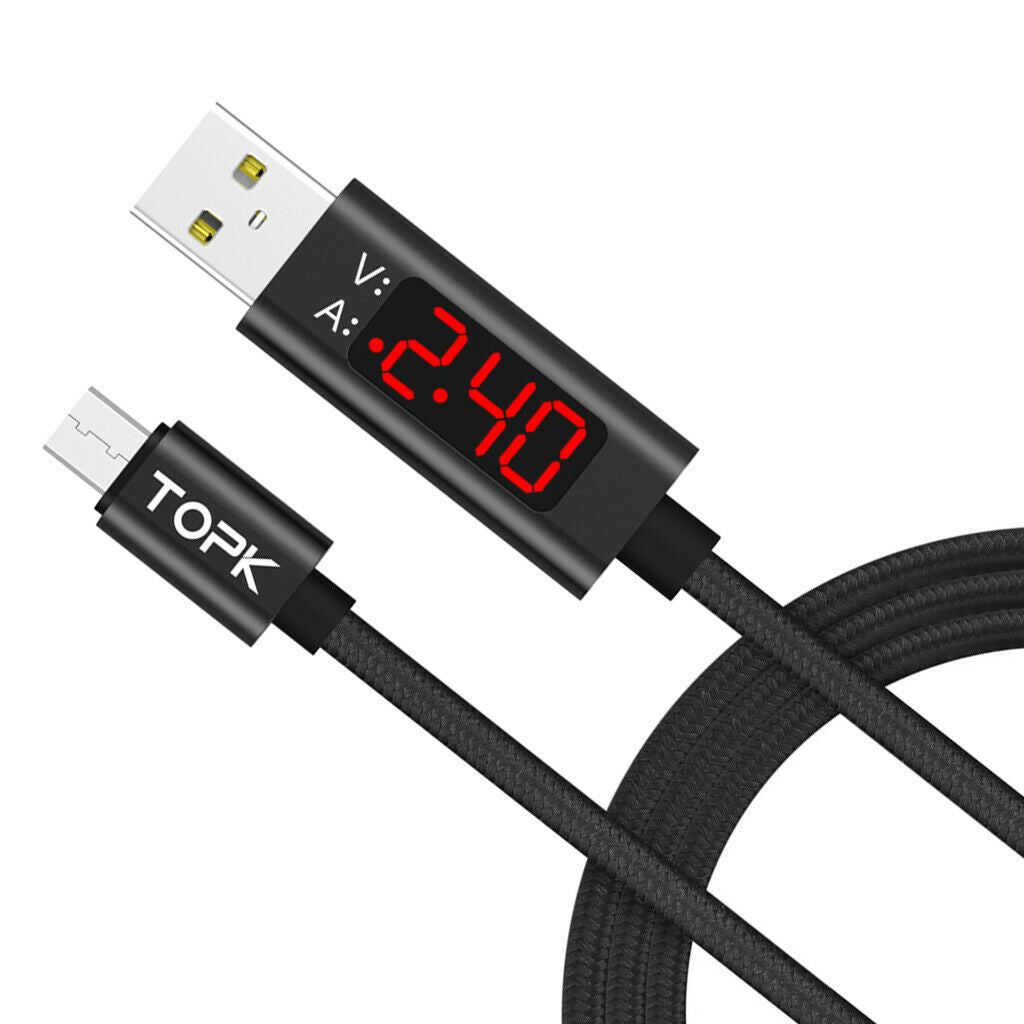Fast Charging Smart Voltage/Current USB Cable 39inch for Android Phone Black