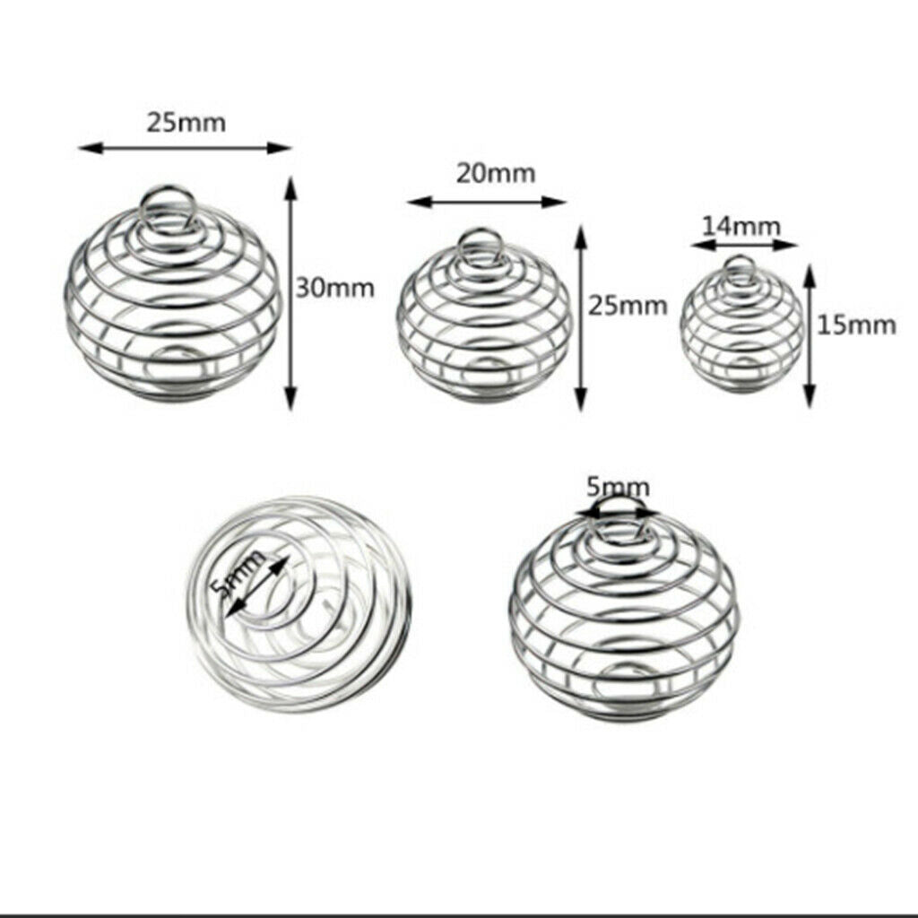 Spiral Cages Pendants for Jewelry Making (15/25/30mm) 10pcs for Each Size 30pcs