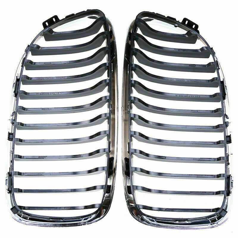 Pair For BMW E90/91 328i 335i 2008-2011 Chrome Front Bumper Kidney Grilles Grill